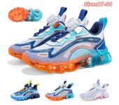 Zapatos para niños Zapatos casuales Zapatos para padres e hijos Zapatos de tendencia Tendencia para niños Todo fósforo Moda casual Zapatos con botones giratorios Zapatos de baloncesto 27 naranja