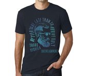 Camiseta vintage para hombre con gráfico de tacos, tequila y entretenimiento, color azul marino XS abismo