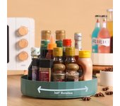 Estante giratorio para especias, organizador, soporte para condimentos, bandeja de almacenamiento de cocina, suministros para el hogar perezosos de 360 ​​° para gabinetes de baño verde