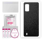 apgo Protective Skin Sticker for the back compatible with Wiko Ride 3, Wrap Film, Foil, Vinyl - Pattern Black Honeycomb