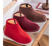 Zapatos de invierno cálidos hechos a mano de algodón para hombres y mujeres para personas mayores, bolsa antideslizante de suela gruesa y zapatillas de algodón para personas mayores 36-37