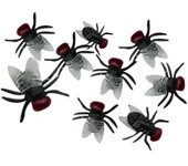 20 PC Halloween plástico broma juguetes decoración realista One Size negro
