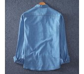Camisas vaqueras para hombre Camisas vaqueras de manga larga de talla grande 2XL azul