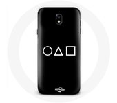 Coque pour Samsung Galaxy S5 Squid Game logo symboles cercle carre triangle Fond Noir
