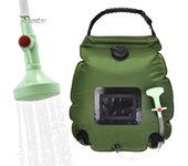 Puntos Bolsa de agua portátil para exteriores, 20L, para acampar, senderismo, ducha con calefacción solar, bolsa de agua para baño azul