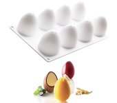 Molde de silicona 3D con forma de huevos de Pascua para Tartas, fondant, manualidades, postre, Chocolate
