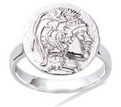 Bague Argent 'Grèce Antique' argenté (rhodié) - 15 mm (chevalier) 60 plata