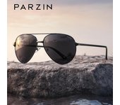 PARZIN gafas de sol clásicas de aviación para hombre, diseño de marca, marco de aleación, gafas de sol polarizadas para conducir, hombre negro UV400 8009 negro