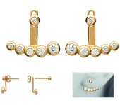 Les Trésors De Lily [N3987] - Lóbulos de las orejas 'Sissi' chapados en oro blanco oro