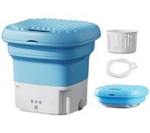 Lavadora Pequeña Hogar Plegable Portátil Automático Ultrasónico Pulsador Hacia Adelante E Inverso Elución Doble Propósito Imitación Lavado A Mano US Plug color rosa
