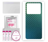 apgo Protective Skin Sticker for the back compatible with HTC U23, Wrap Film, Foil, Vinyl - Pattern Carbon Chameleon CAKA1