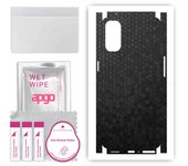 apgo Protective Skin Sticker for the back+sides compatible with Oppo Reno4, Full Wrap Film, Foil, Vinyl - Pattern Black Honeycomb