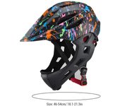 Cascos de bicicleta para niños, transpirables y ajustables, ligeros, de cara completa, con luz LED azul