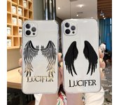 Funda de teléfono Fallen Angel Lucifer para iPhone 13 11 12 Pro XS MAX 8 7 Plus X SE 2020 XR funda de teléfono transparente iPhone 7 8 SE2