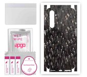 apgo Protective Skin Sticker for the back+sides compatible with Realme X50 Pro 5G, Full Wrap Film, Foil, Vinyl - Pattern Carbon Black Pixel
