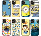 Funda negra para Samsung Note 20 Lite S24 Ultra S23 A03 A05 A06 A11 A71 A15 A16 A13 A24 A25 A33 A52 A53 A50 M55 M35 Plus M-78 Minions lindos Samsung A35 5G jazmín