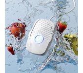 Lavadora eléctrica de verduras, lavadora de frutas y verduras, máquina de limpieza ultrasónica, limpiador multifuncional impermeable para cocina. blanco