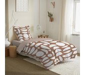 Parure de couette réversible pour lit 90 x 190 cm Mykonos sienne