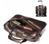 Maletín de cuero para hombre, bolso de negocios para hombre, bolso para computadora de 14 pulgadas, bolso de hombro para hombre