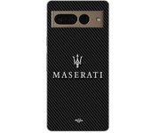 Coque maniacase pour Google Pixel 7 Pro maserati blanc fond carbonne