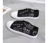 Zapatos de lona para mujer, zapatos blancos pequeños con encaje transpirable, nuevos zapatos planos negros de malla informal para estudiantes de verano, zapatos deportivos 40