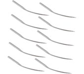 10 agujas portátiles de metal plateado para máquina de coser de puntada invisible, LW*6T 2cm plata