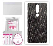 apgo Protective Skin Sticker for the back compatible with Nokia 3.1 Plus, Wrap Film, Foil, Vinyl - Pattern Carbon Black Pixel