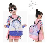 Bolsa de natación para niños, Combo de bolsa de separación en seco y húmedo, bolsa de almacenamiento impermeable, mochila portátil de dibujos animados para piscina de mar y playa