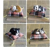 Mini simulación encantadora de gatitos y gatos, juguete de peluche, gatos durmientes, juguete para niños, muñeco tranquilizador, regalo de cumpleaños