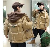 Ropa de invierno para niños, chaquetas de plumas para niños, abrigos para niños, ropa de algodón, chaquetas cálidas de estilo coreano para niños. 170 negro