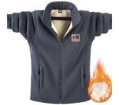 Chaqueta polar de forro polar para hombre, suéter grueso, cómodo, de algodón, holgado, de talla grande, para otoño e invierno 2XL negro