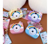 Lindo llavero con cámara de proyección de arcoíris, colgante para mochila escolar, llavero para mujer, accesorios para niñas