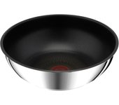 Olla Tefal con Mango Desmontable Wok Profundo 26cm IH Compatible con Fuegos de Gas Sin Sustancias Nocivas como PFOA Neo IH Acero Inoxidable Wok Unlimited plata