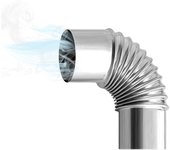 Codo de Tubo 2.36 pulgadas Tubo de Estufa Acero Inoxidable Chimenea Estufa de Leña 90 Grados Tubo de Horno Camping