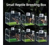 Caja de cría de reptiles pequeños de acrílico transparente para mascotas, hábitat, terrario de alimentación de insectos, jaula para tanque, cajas de alimentación para arañas saltadoras de insectos