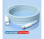 Cable de datos PD20W para iPhone 13, cable trenzado de carga rápida tipo C, adecuado para cables de carga Samsung iPhone 13 14 Pro Max 1M púrpura
