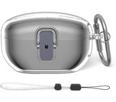 Estuche transparente con cierre de seguridad para auriculares Sony CONTEME de TPU, súper protector, rígido, a prueba de golpes, con correa y llavero para Sony XM5. puro