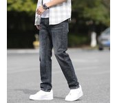 Vaqueros ligeros para hombres de negocios, pantalones de pierna recta informales de verano de alta gama para hombres, pantalones para hombres 28 azul