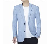 Chaqueta traje de hombre informal de verano, trajes con solapa de muesca de un solo pecho, traje para fiesta de graduación, boda, novio, chaqueta para hombre, 1 pieza M