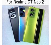 6.62  Back Glass Cover For Realme GT Neo2 Neo 2 RMX33 Battery Cover Glass Panel Rear Door Housing  With lens azul