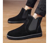 Botas de nieve altas para hombre de invierno Zapatos de algodón Botas de felpa cálidas Zapatos al aire libre 39 negro