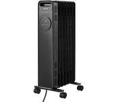 Radiador eléctrico de aceite 1500W OCEANIC - 3 potencias - Termostato electrónico - Mando a distancia - Móvil - Negro