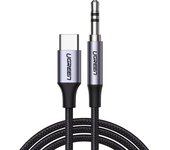 Ugreen CM450 USB-C to 3.5mm Audio Cable, 1m - Black, Compatible with Phones & Tablets
