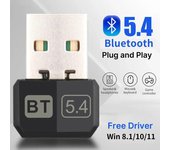 Adaptador USB Bluetooth 5.4 Dongle para PC, altavoz, ratón inalámbrico, teclado, música, receptor de audio, transmisor, adaptador Bluetooth