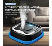 Aspiradora robot inteligente, fregona rotativa, humidificadora, barredora en seco y húmedo, carga USB negro