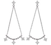 Les Trésors De Lily [R3617] - Boucles Argent 'Sissi' blanc argenté (rhodié) - 45x20 mm blanco