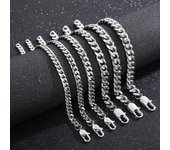 925 Encanto de plata esterlina 7MM Pulseras de cadena Collares Conjunto de joyas para hombre Mujeres Noble Party Regalos de boda 50cm and 20cm plata