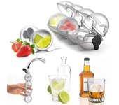 Whisky Hockey sobre hielo DIY modelo de silicona para hacer hielo molde redondo de plástico para Hockey sobre hielo molde de cuatro agujeros 1pc