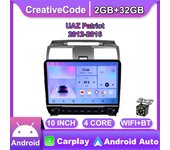 Radio Multimedia con botón para coche, Radio Multimedia con Carplay, Audio estéreo 2Din, vídeo Android, 2 + 32GB, 10 pulgadas, para UAZ Patriot 2012-2016