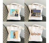 Bolsa de compras Heartstopper, bolsa de yute de algodón, bolso de compras, bolso de mano de dibujos animados, Bolsas de comestibles, bolso bonito Reutilizable, programa de Tv Kawaii 24*26cm